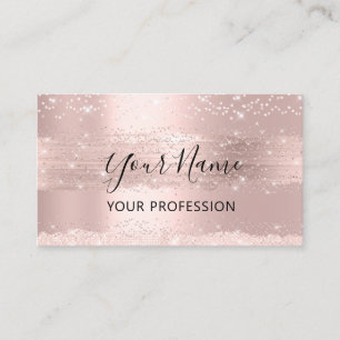 Makeup Artist Event Planner Confetti Pink Rose Business Card