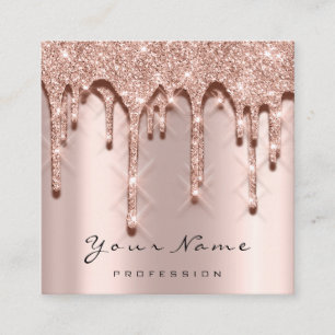 Makeup Artist Event Planner Glitter 3D Effect Square Business Card
