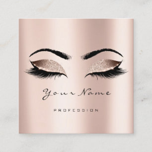 Makeup Artist Event Planner Glitter Eyes Lashes Square Business Card