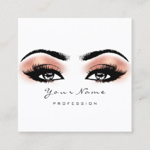 Makeup Artist Eyebrow Blush Lashes White Square Square Business Card
