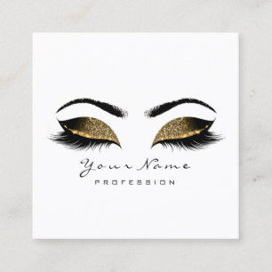 Makeup Artist Eyebrow Eye Lash White Glitter Wax Square Business Card