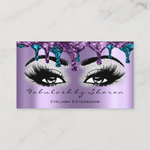 Makeup Artist Eyebrow Eyelash Wax Blue Purple Business Card