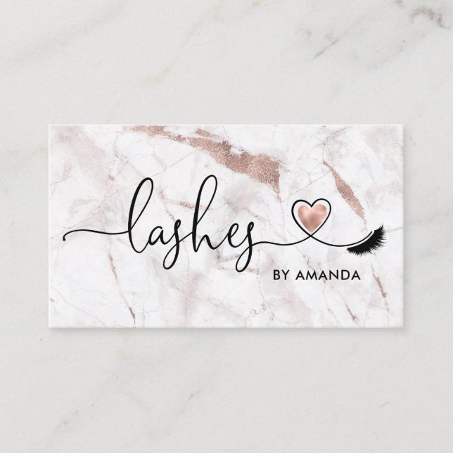 Makeup Artist Eyebrow Eyes Lashes Heart Business Card (Front)