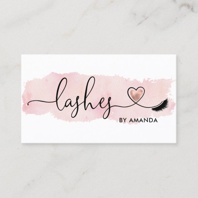 Makeup Artist Eyebrow Eyes Lashes Heart Business Card (Front)