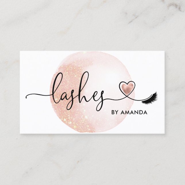 Makeup Artist Eyebrow Eyes Lashes Heart Business Card (Front)