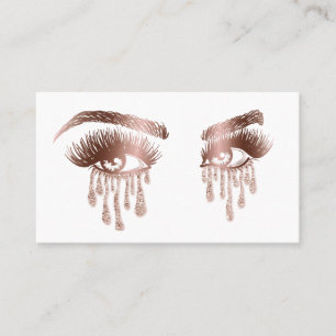 Makeup Artist Eyebrow Eyes Lashes Rose Gold Business Card