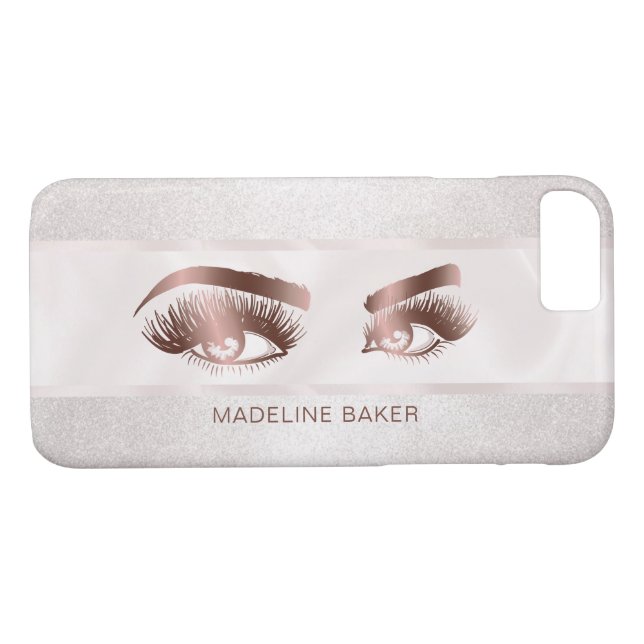 Makeup Artist Eyebrow Eyes Lashes Rose Gold Case-Mate iPhone Case (Back (Horizontal))