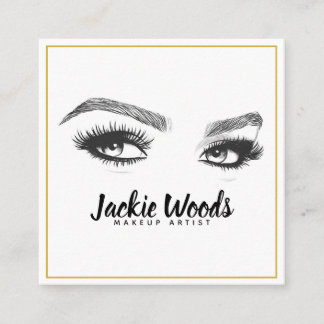Makeup Artist Eyebrow Eyes Lashes Square Business Card