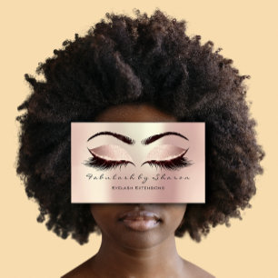 Makeup Artist Eyebrow Lashes Blush Glitter Blush Business Card