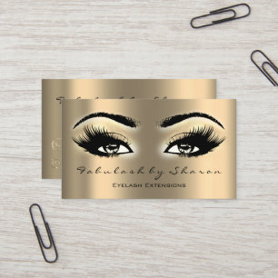 Makeup Artist Eyebrow Lashes Extension Gold Eyes Business Card