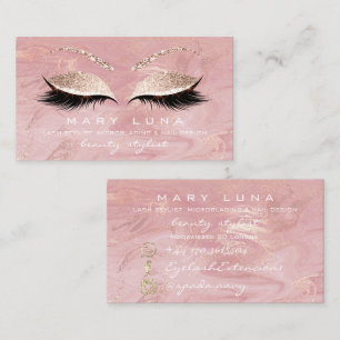 Makeup Artist Eyebrows Lashes Extensi Pink Glitter Business Card