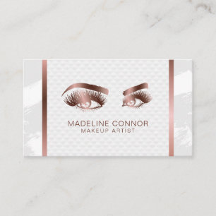 Makeup artist Eyebrows Lashes Glitter Rose Gold Business Card