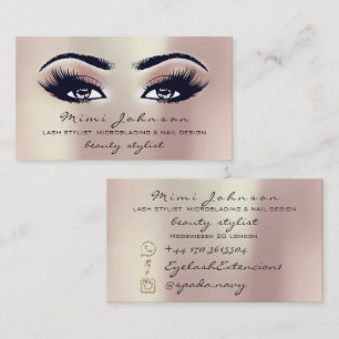 Makeup Artist Eyebrows Lashes Pink Aesthetician Business Card