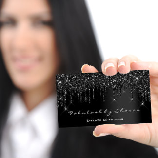 Makeup Artist Eyelash Black Drips Professional Business Card