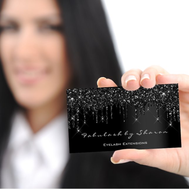Makeup Artist Eyelash Black Drips Professional Business Card (Makeup Artist Eyelash Black Drips Professional Business Card)