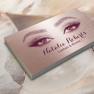 Makeup Artist Eyelash Blush Rose Gold Beauty Salon Business Card