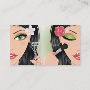 Makeup Artist Eyelash Curler Blush Brush Grey Business Card