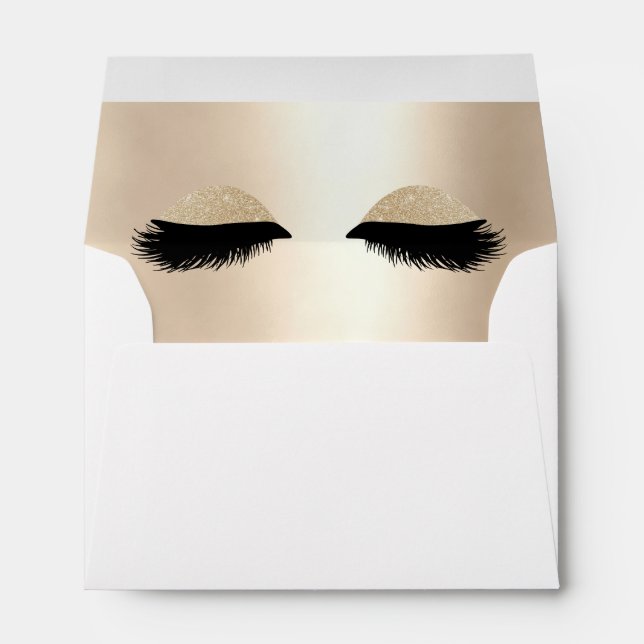 Makeup Artist Eyelash Extension Gold Glitter Envelope (Back (Bottom))
