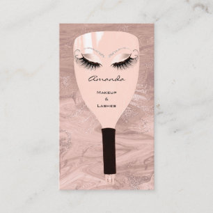Makeup Artist Eyelash Extension Hair Marble Rose Business Card