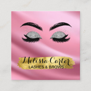 Makeup Artist Eyelash Extensions Lashes Brows Square Business Card