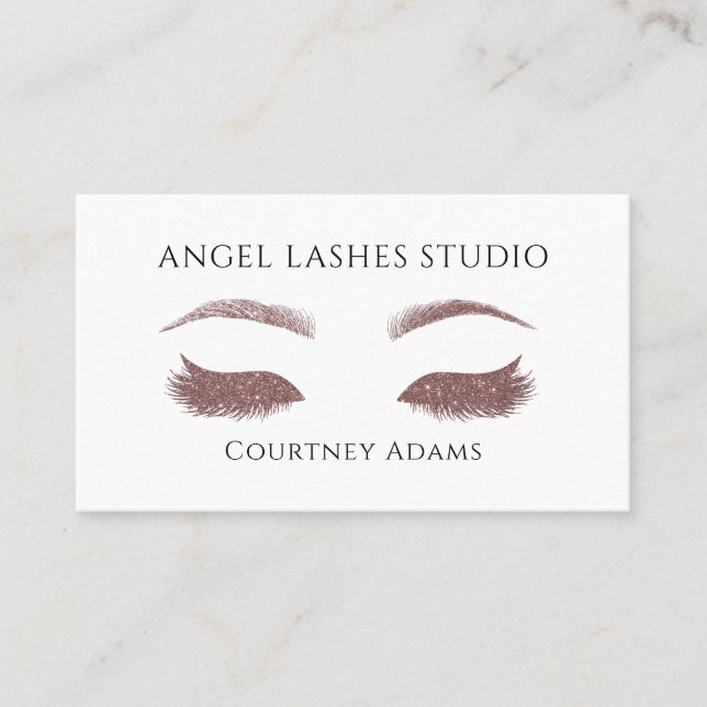 Makeup Artist Eyelash Eyebrows Extensions Business Card (Front)