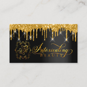 Makeup Artist Eyelash Gold Drips Custom Logo Business Card
