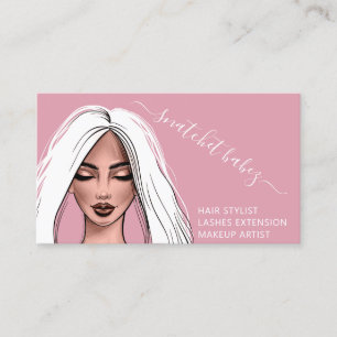 Makeup Artist Eyelash Hair Brows Lips QR Logo Business Card