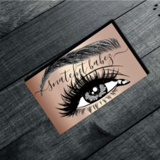 Makeup Artist Eyelash Hair Brows QR Code Rose Business Card