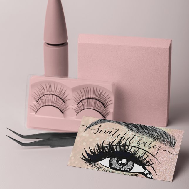 Makeup Artist Eyelash Hair Brows QR Logo Rose Business Card (Creator Uploaded)