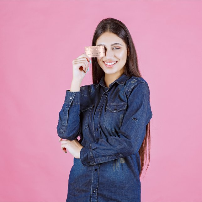 Makeup Artist Eyelash Influencer Diamond Drip Rose Business Card (Makeup Artist Eyelash Influencer Diamond Drip Rose Business Card)