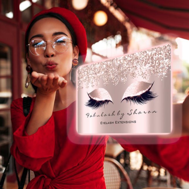 Makeup Artist Eyelash Lash Grey Rose Confetti Rose Business Card (Makeup Artist Eyelash Lash Gray Rose Confetti Rose Business Card)