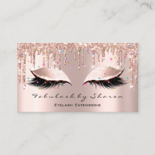 Makeup Artist Eyelash Lashes Glitter Drip Confetti Business Card