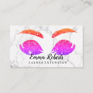 Makeup Artist Eyelash Lashes Glitter Drips Marble  Business Card
