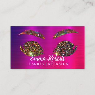 Makeup Artist Eyelash Lashes Glitter Drips Marble  Business Card