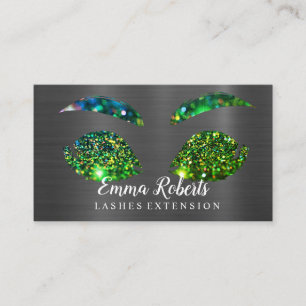 Makeup Artist Eyelash Lashes Glitter Drips Rose Business Card