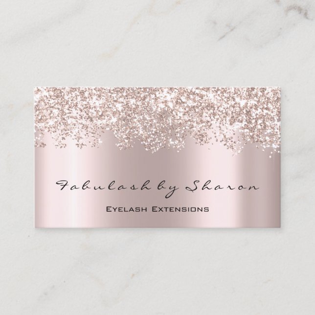 Makeup Artist Eyelash Mink Lashes Grey Rose Business Card (Front)