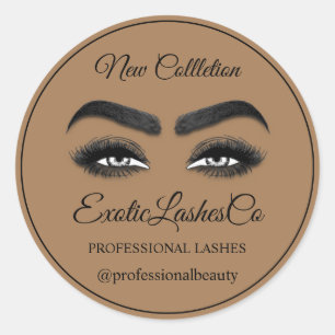 Makeup Artist Eyelash Packaging Cleaner Frame Brow Classic Round Sticker