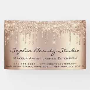 Makeup Artist Eyelash Rose Gold Drips Adress Glitt Banner