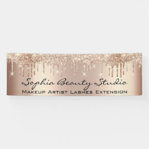 Makeup Artist Eyelash Rose Gold Drips Hairdresser Banner