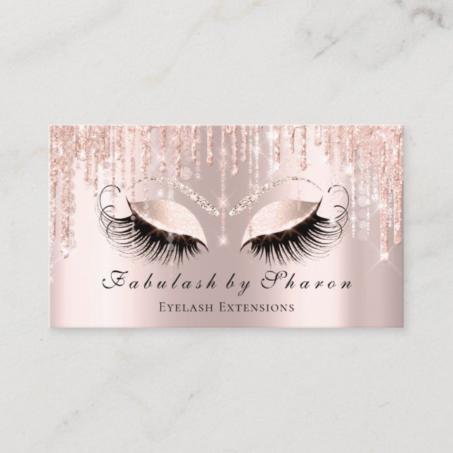 Makeup Artist Eyelash Sparkly Eyes Glitter VIP Business Card (Front)