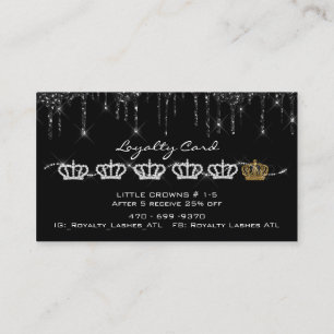 Makeup Artist Eyelashes Extension Black Drips Gold Business Card