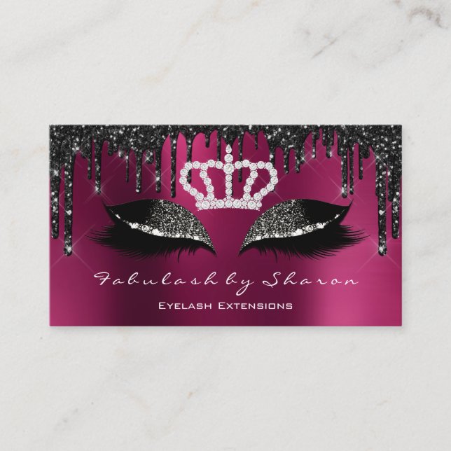 Makeup Artist Eyelashes Extension Marsala Drips Business Card (Front)