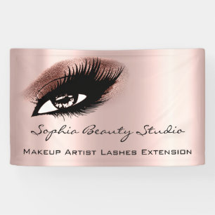 Makeup Artist Eyelashes Rose Gold Brown Banner