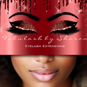 Makeup Artist Eyes Lash Glitter Drip Brown Masrala Business Card