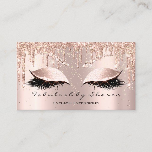 Makeup Artist Eyes Lashes Glitter Confetti Spark Business Card (Front)