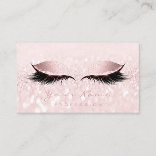 Makeup Artist Eyes Lashes Glitter Pink Pastel Business Card