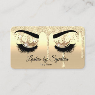 Makeup artist eyes lashes queen dripping gold business card