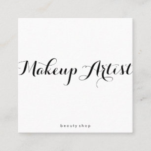 Makeup Artist Fancy Font Minimalist Square Business Card