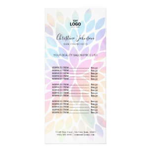 makeup artist faux holographic dahlia rack card
