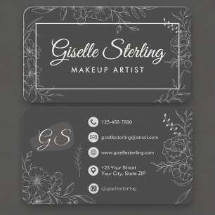 Makeup Artist Floral Business Card